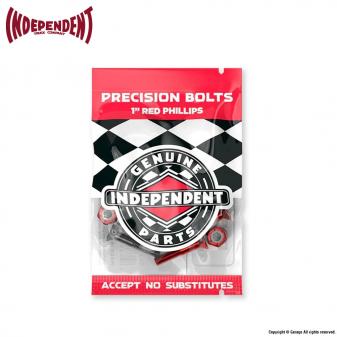 INDEPENDENT TRUCKS BOLTS 1" PHILLIPS BLACK / RED