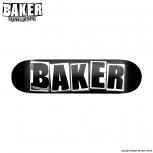 BAKER SKATEBOARDS LOGO BLACK / WHITE 8.25 x 31.875